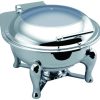 Gourmet Plus Round chafing Dish with Glass Windowed Lid and Stand